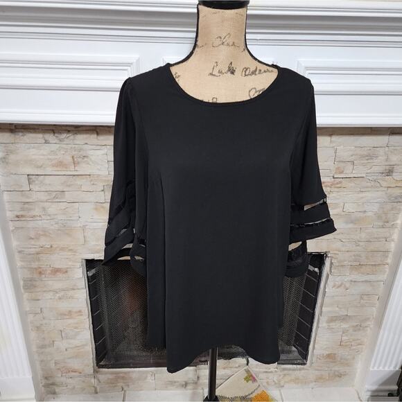 Umgee black bell embellished sleeve blouse‎ size small - Picture 1 of 6